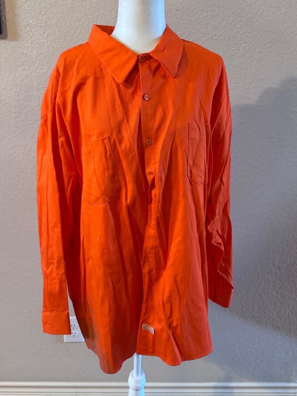 F5818E RED KAP LONG SLEEVE ORANGE INDUSTRIAL WORK SHIRT SIZE 4XL